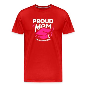 Fière mère d’un diplômé diplômé - T-shirt bio Premium Homme - rouge - Devant - Damien (186cm)
