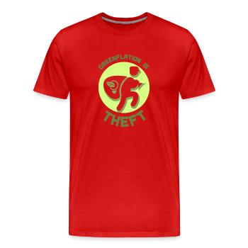 Greenflation is theft green energy inflation - Men's Premium Organic T-Shirt - red - Front - Damien (186cm)