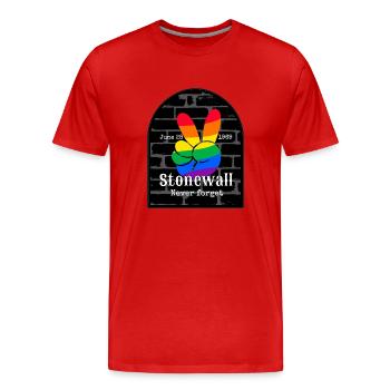 Stonewall 28. Juni 1969 - Vergessen. - Männer Premium Bio T-Shirt - Rot - Vorne - Damien (186cm)