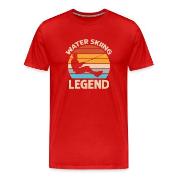 Ski nautique - Légende du ski nautique - T-shirt bio Premium Homme - rouge - Devant - Damien (186cm)