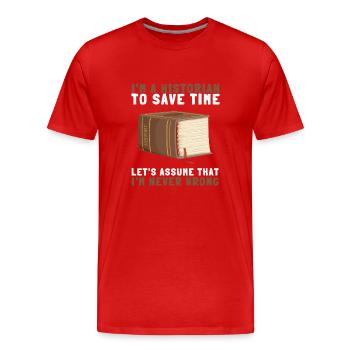 Historien de recherche Conservateur de musée et archiviste - T-shirt bio Premium Homme - rouge - Devant - Damien (186cm)
