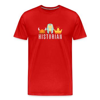 Historien de recherche Conservateur de musée et archiviste - T-shirt bio Premium Homme - rouge - Devant - Damien (186cm)