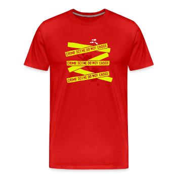 DÉTECTIVE POLICE EMPREINTE INDICE ENQUÊTE CRIME - T-shirt bio Premium Homme - rouge - Devant - Damien (186cm)