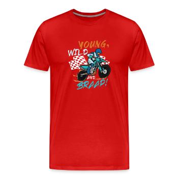 Dirt Bike Dirt Bike Riding Motocross Dirt Biking - Men's Premium Organic T-Shirt - red - Front - Damien (186cm)