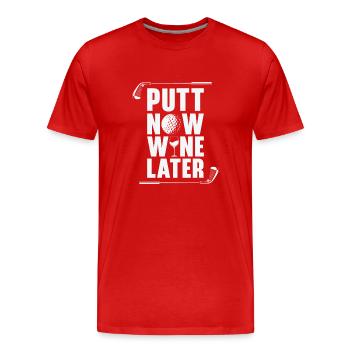 Golf Golfer Golf ball Golfer Golfers Golf clubs - Men's Premium Organic T-Shirt - red - Front - Damien (186cm)