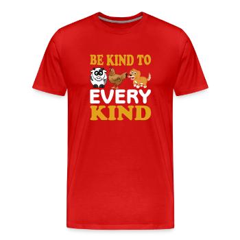 Vegetarier Veganer Vegan Veggie Tierschutz Gemüse - Männer Premium Bio T-Shirt - Rot - Vorne - Damien (186cm)