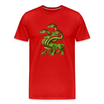 Greek Mythology Monster Hydra - Men's Premium Organic T-Shirt - red - Front - Damien (186cm)