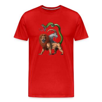 Mythologie grecque Créature Chimère - T-shirt bio Premium Homme - rouge - Devant - Damien (186cm)