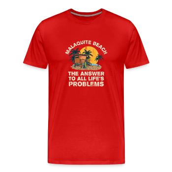 Malaquite Beach Réponse à tous les problèmes de la vie - T-shirt bio Premium Homme - rouge - Devant - Damien (186cm)