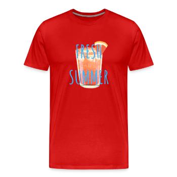 FRESH SUMMER COCKTAIL ROSE - T-shirt bio Premium Homme - rouge - Devant - Damien (186cm)