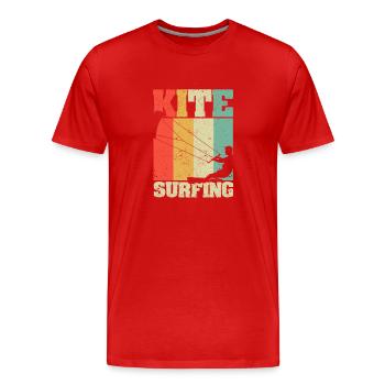 Kitesurfen Kiteboard Surfen Kiteboarding Kitesurf - Männer Premium Bio T-Shirt - Rot - Vorne - Damien (186cm)
