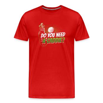 Do you need a caddie? Golfing Caddie Golf - Men's Premium Organic T-Shirt - red - Front - Damien (186cm)