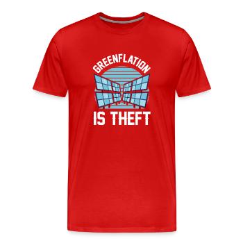 Greenflation is theft energy green inflation - Men's Premium Organic T-Shirt - red - Front - Damien (186cm)