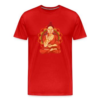 Mandala Bouddha Cadeau Bouddhisme Bouddha - T-shirt bio Premium Homme - rouge - Devant - Damien (186cm)