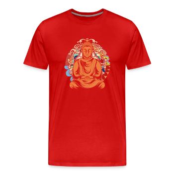Yoga Méditation Bouddhisme Mandala Bouddha - T-shirt bio Premium Homme - rouge - Devant - Damien (186cm)