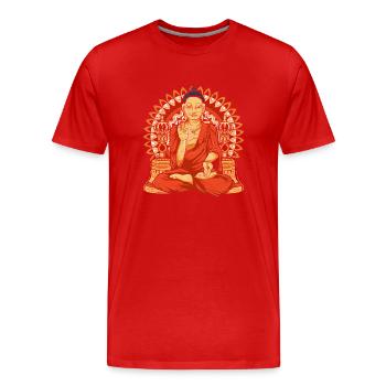 Spiritualité Méditation Bouddha Mandala Bouddhiste - T-shirt bio Premium Homme - rouge - Devant - Damien (186cm)