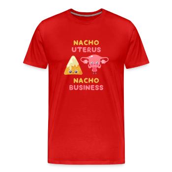 Nacho Utérus Nacho Business - T-shirt bio Premium Homme - rouge - Devant - Damien (186cm)