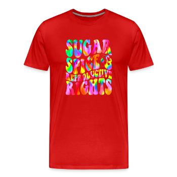 Sugar Spice and reproductive rights - Men's Premium Organic T-Shirt - red - Front - Damien (186cm)