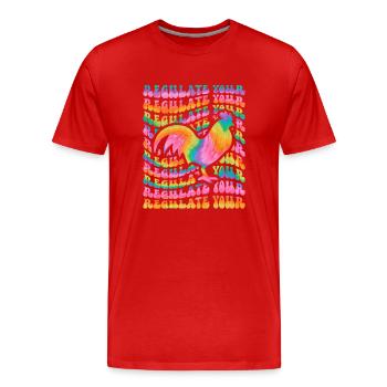 Regulate Your Cock Tie Dye - Men's Premium Organic T-Shirt - red - Front - Damien (186cm)