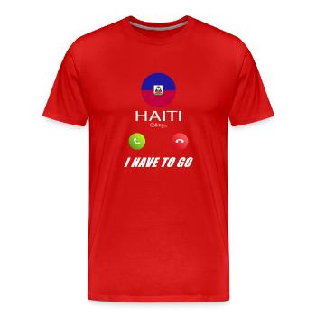 Haiti calls lusiger flags slogan - Men's Premium Organic T-Shirt - red - Front - Damien (186cm)