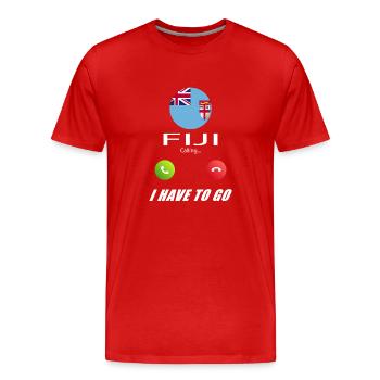 Les Fidji appellent aux drapeaux Lusiger en disant - T-shirt bio Premium Homme - rouge - Devant - Damien (186cm)