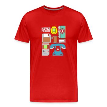 Never Forget Audio Cassette Tape Novelty - Männer Premium Bio T-Shirt - Rot - Vorne - Damien (186cm)