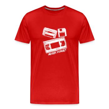 Never Forget Audio Cassette Tape - Männer Premium Bio T-Shirt - Rot - Vorne - Damien (186cm)