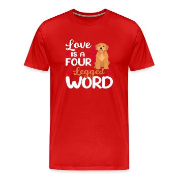 Goldendoodle Liebe Vierbeiner Wort Lustiger - Männer Premium Bio T-Shirt - Rot - Vorne - Damien (186cm)