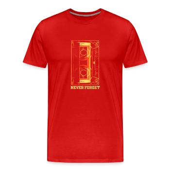 Never Forget Audio Cassette Tape - Männer Premium Bio T-Shirt - Rot - Vorne - Damien (186cm)