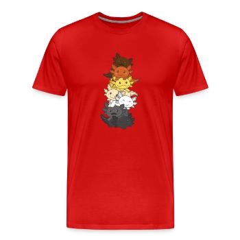 Porte-robe Porte-drapeau Fierté LGBTQ Axolotl - T-shirt bio Premium Homme - rouge - Devant - Damien (186cm)