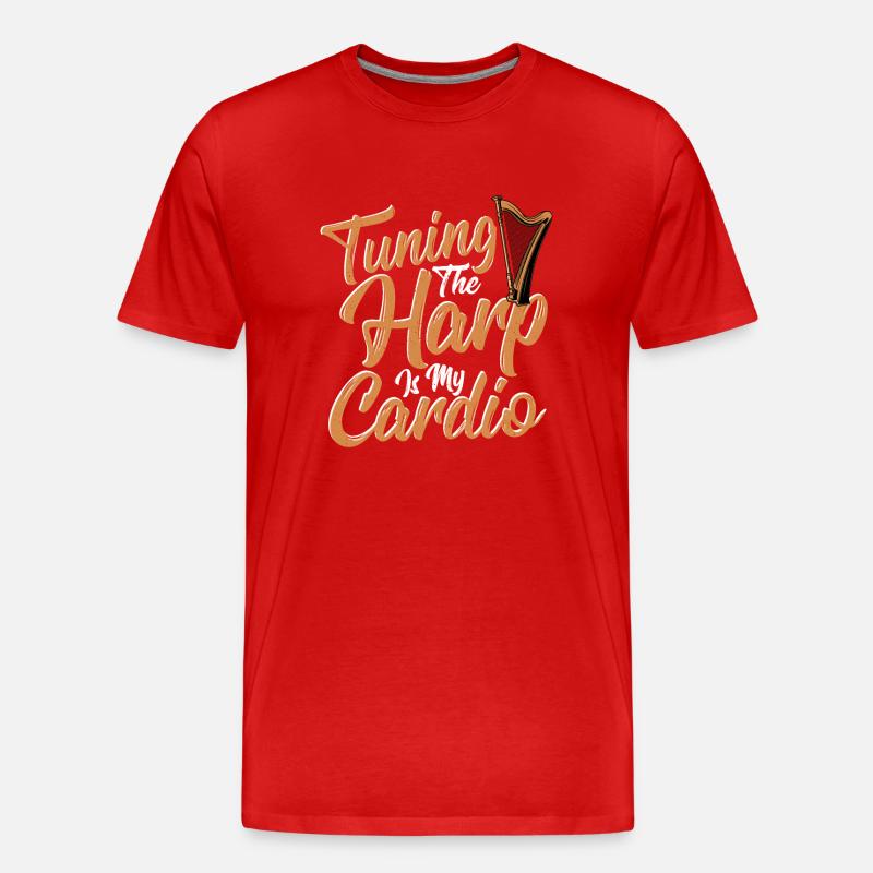 Design Eines Harfeninstruments Für Einen - Männer Premium Bio T-Shirt - Rot