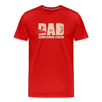 Bogenfischer Papa - Männer Premium Bio T-Shirt - Rot - Vorne - Damien (186cm)