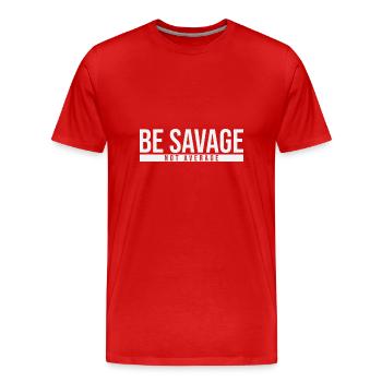 Soyez sauvage - T-shirt bio Premium Homme - rouge - Devant - Damien (186cm)