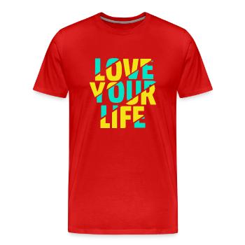Love Your Live - Männer Premium Bio T-Shirt - Rot - Vorne - Damien (186cm)
