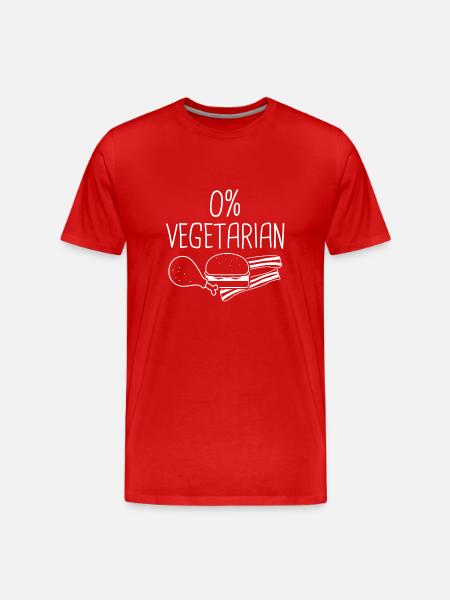 0% Vegetarian - Zero Percent Vegetarian - Männer Premium Bio T-Shirt - Rot