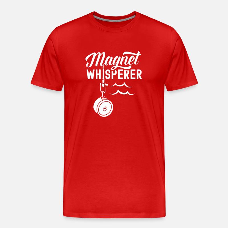 Magnetflüsterer Magnetfischen Magnetfischer - Männer Premium Bio T-Shirt - Rot