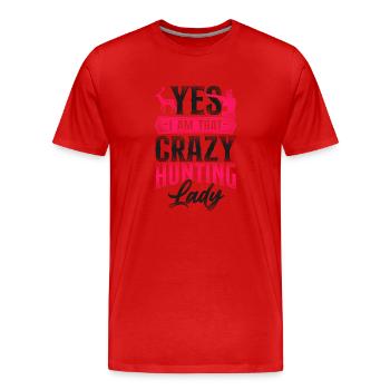 Buck Deer Chasse Hunter Girl - T-shirt bio Premium Homme - rouge - Devant - Damien (186cm)