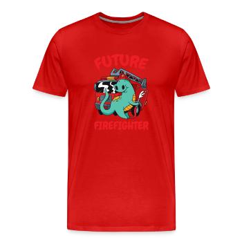 Futur pompier pour enfants Volontaire - T-shirt bio Premium Homme - rouge - Devant - Damien (186cm)