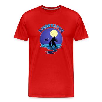 Angeln Bigfoot Pun Bassquatch Sasquatch Lover Ang - Männer Premium Bio T-Shirt - Rot - Vorne - Damien (186cm)