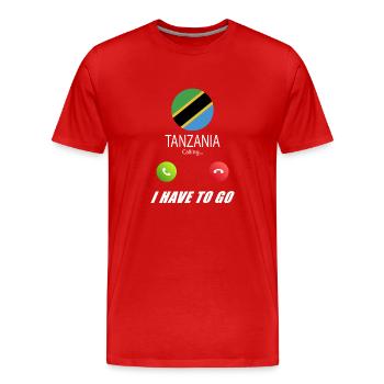 La Tanzanie appelle aux drapeaux Lusiger en disant - T-shirt bio Premium Homme - rouge - Devant - Damien (186cm)