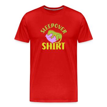 Chemise de nuit NuitÉe Fête - T-shirt bio Premium Homme - rouge - Devant - Damien (186cm)