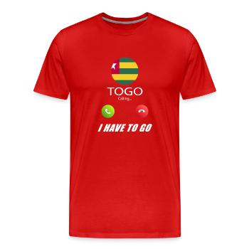 Togo ruft an Lusiger Flaggen Spruch - Männer Premium Bio T-Shirt - Rot - Vorne - Damien (186cm)