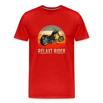 Relaxt Rider Rock Kleidung Motorrad Biker Vintage - Männer Premium Bio T-Shirt - Rot - Vorne - Damien (186cm)