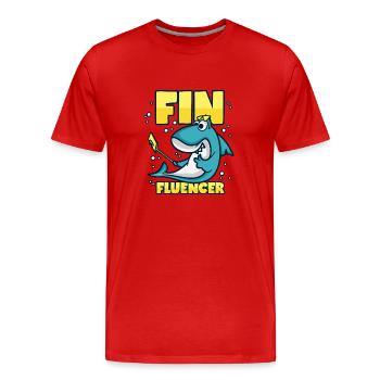 Influencer Hai Finfluencer - Men's Premium Organic T-Shirt - red - Front - Damien (186cm)