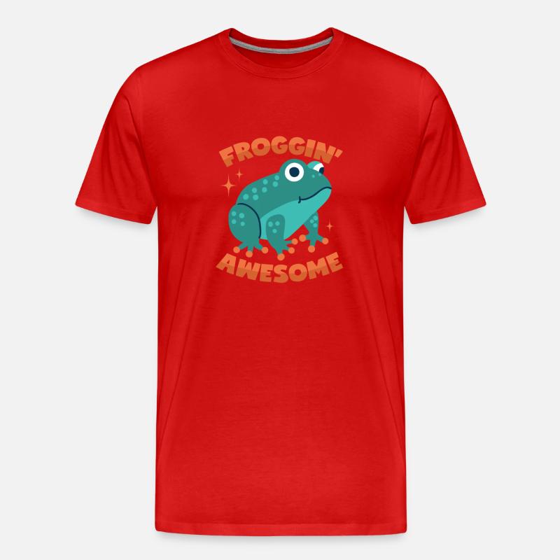 Frosch Wortwitz - Männer Premium Bio T-Shirt - Rot