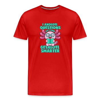 Clever axolotl - Men's Premium Organic T-Shirt - red - Front - Damien (186cm)