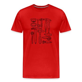 Mountaineering equipment - Men's Premium Organic T-Shirt - red - Front - Damien (186cm)