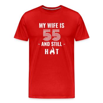55 years birthday wife gift - Men's Premium Organic T-Shirt - red - Front - Damien (186cm)