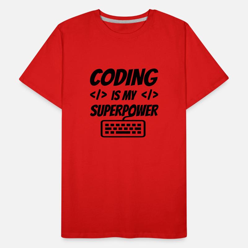 Coding Is My Superpower Programming Coder Computer Männer Premium Bio T-Shirt