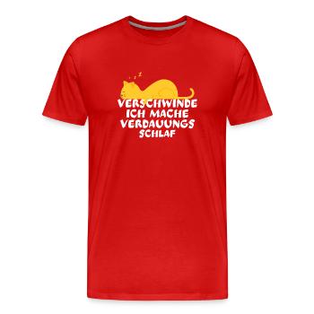 Verschwinde Ich schlafe Katze Katzen Geschenk - Männer Premium Bio T-Shirt - Rot - Vorne - Damien (186cm)
